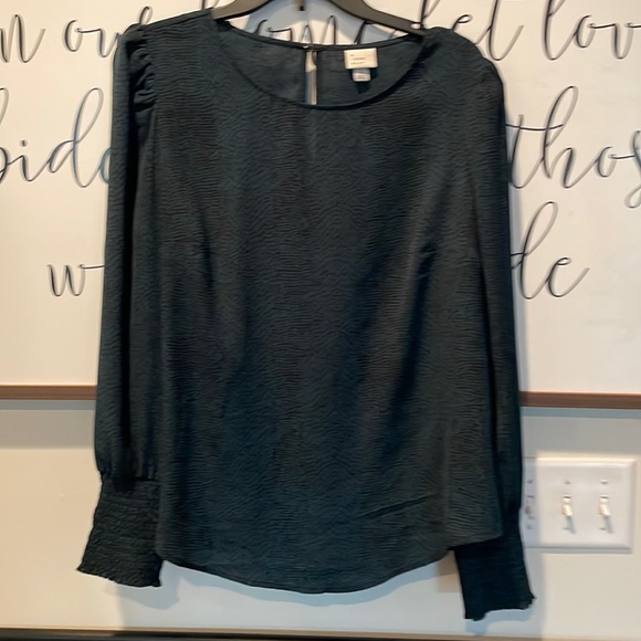 A New Day green and black blouse - Picture 1 of 4